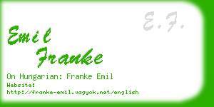 emil franke business card